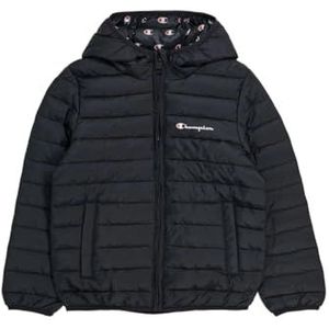 Champion Legacy Outdoor K - Light WR Allover Contrast Logo Hooded Jacket, marineblauw, 11-12 jaar unisex - kinderen en jongeren SS24, Navy Blauw, 11-12 jaar