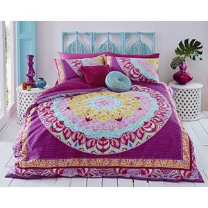 Sleepdown Paisley Mandala Roze Abstract Omkeerbaar Zacht Dekbedovertrek Quilt Beddengoed Set Met Kussensloop-Eenpersoons (135 cm x 200 cm), Polykatoen