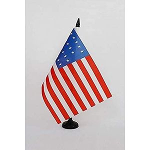 Tafelvlag Verenigde Staten 1819-1820 21 sterren 21x14cm - KLEINE Antieke Amerikaanse KANTOORVLAG 14 x 21 cm - AZ VLAG