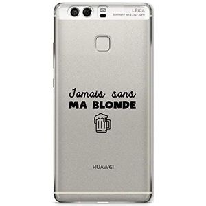 Zokko Beschermhoes voor Huawei P9 Plus, Jamais ohne Meine Blonde - zacht, transparant, zwarte inkt