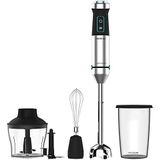 Cecotec Power Titan Black 1500 XL Cream & Crush Handmixer. Vermogen 1500 W, titanium gecoate 4-blads lemmet, XL voet, spatkap, instelbare snelheid, turbofunctie (4272)