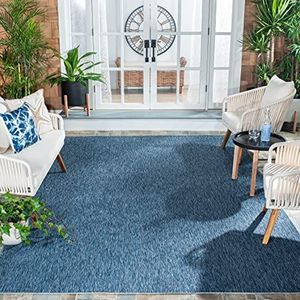 Safavieh tapijt voor binnen en buiten, geweven, polypropyleen, marineblauw/marineblauw 120 X 180 cm Bleu Marine/Bleu Marine