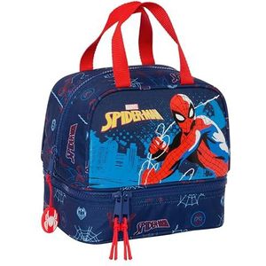 Safta Spiderman Neon Lunchbox, hoogwaardig en robuust, voor maaltijden, vrije tijd, snack en ontbijt, 20 x 15 x 20 cm, marineblauw, Donkerblauw, Standaard, Casual