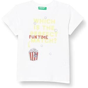 United Colors of Benetton T-shirt voor kinderen en jongens, wit 101, 9 Maanden