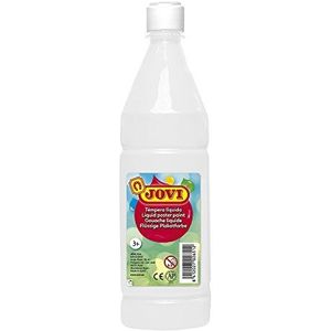 Jovi - Vloeibare tempera, Fles 1L, Witte Kleur, Verf op basis van natuurlijke ingrediënten, Gemakkelijk te wassen, Glutenvrij, Ideaal voor schoolgebruik (51101)