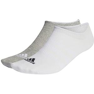 adidas Thin and Light 3 Pairs Invisible Sokken/Sneakersokken, Medium Grey Heather/White/Black, S