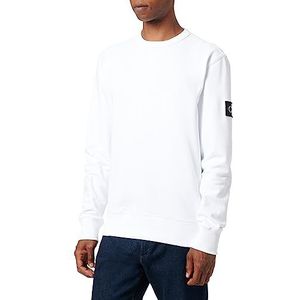 Calvin Klein Jeans heren Sweatshirts Badge Crew Neck J30j323426, Wit, M