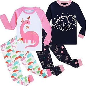 EULLA Meisjespyjama, nachtkleding, tweedelige pyjamas, dinosaurier, 104 cm