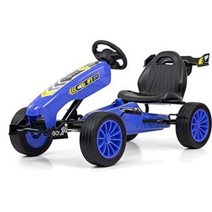 Milly Mally Rocket Go-Kart, pedaalvoertuig met handrem en verstelbare zitting, voor kinderen vanaf 3 jaar, marineblauw
