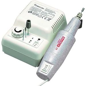 Peter Bausch 0360K Elektrisch manicure-/pedicureapparaat voor professionals, rechts-/linksloopfunctie, traploos regelbaar, luchtkoeling, 10 opzetstukken: slijpen, vijlen, eelt verwijderen,