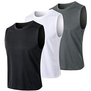 MEETYOO Tank Top Mens, Arm Shirts Sport Mouwloos Shirt Undershirt Fitness Mouwloos Tshirt voor Running Jogging Gym