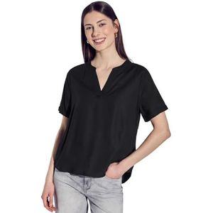 STREET ONE Blouse in effen kleur, zwart, 36