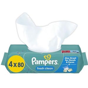 Pampers Fresh Clean vochtige doekjes, 3 x 320 = 960 stuks, geurneutraal, ook geschikt voor handvatten en monden