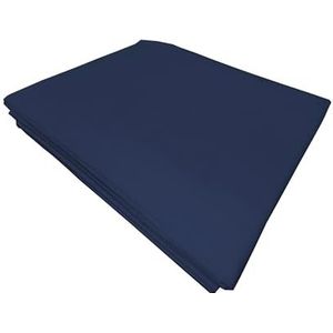 PENSIERI DELICATI Bedlaken voor eenpersoonsbed 160 x 300 cm, eenpersoons laken voor eenpersoonsbed, van 100% katoen, gemaakt in Italië, kleur blauw