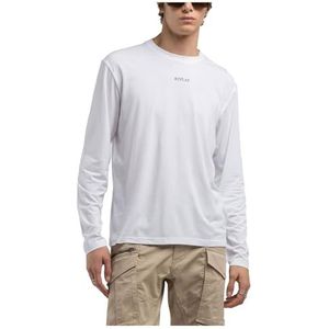 Replay Herenshirt met lange mouwen, 001, wit, L