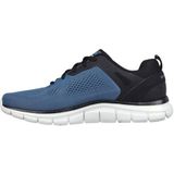 Skechers Heren Track BROADER Trainers, blauw Mesh/Pu/zwarte trim, 8 UK, Blauwe Mesh Pu Zwarte Trim, 42 EU