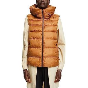 ESPRIT Gerecycleerd: gewatteerd vest, caramel, L