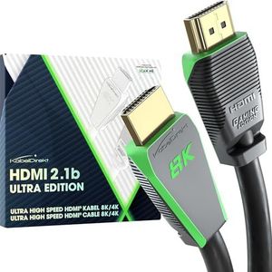 KabelDirekt – 8K HDMI 2.1 kabel, gecertificeerde Gamer-editie – 2 m (8K@60Hz, Ultra High Speed/48G voor 10K, 8K of ultrasnel 144 Hz bij 4K, optimaal voor PS5/Xbox en Gaming PC, Monitor/TV, grijs)
