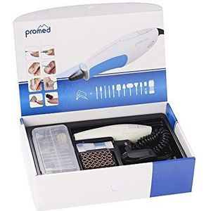 Promed Emotion, elektrische nagelvijl voor manicurepedicure, professionele pedicureset, professionele nagelverzorgingsset, nagelfrees met 40-delige accessoires, 12.000 rpm