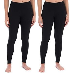 Fruit of the Loom Dames Micro Wafel Thermische Onderkant Pyjama, Zwart/Zwart, XL