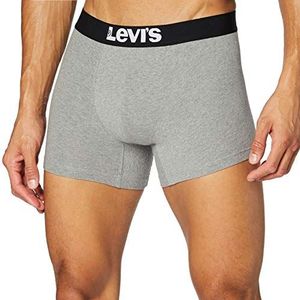 Levi's Levi's Men's Solid Basic Boxers voor heren, 4 stuks, grijs/zwart, S
