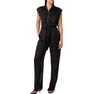 Pinko TELSIOPE Overall Satijnen Mat met Georgette, Z99_Zwart Sedan, M
