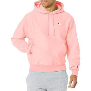 Champion Heren hoodie, reverse weave fleece comfortabele trui sweatshirt voor grafische print, Primer Pink linkerborst C, XS