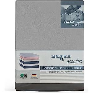 SETEX Hoeslaken van flanel, 100 x 200 cm, 100% katoen, bedlaken in zilver