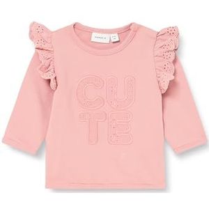 NAME IT Babymeisje Nbfbabett Ls Sweat Unb Sweatshirt, Ash Rose, 74 cm