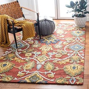 Safavieh Hedendaags tapijt voor woonkamer, eetkamer, slaapkamer - Blossum Collection, korte pool, Multi, 91 x 91 cm