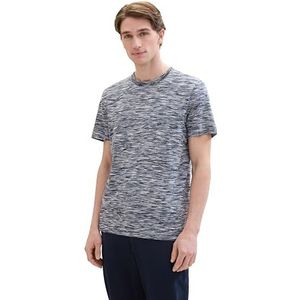TOM TAILOR Heren T-shirt, 35581 - Navy Multicolor Spacedye, XXL