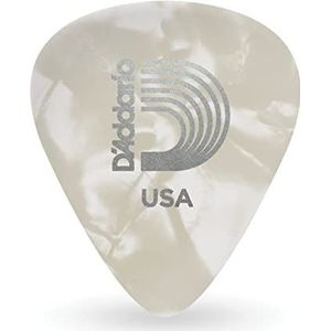 D'Addario Planet Waves 1CWP4-25 Picks Parel Celluloid Picks Witte Parel 25 Picks Standaard Vorm in Medium
