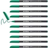 edding 1200 viltstift fijn - groen - 10 stiften - ronde punt 1 mm - viltpunt voor tekenen en schrijven - voor school of mandala