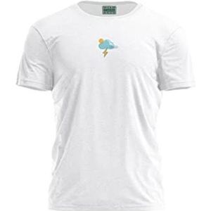 Bona Basics, Digitaal bedrukt basic T-shirt voor heren,% 100 katoen, wit, casual, herenbovenstuk, maat: S, wit, S