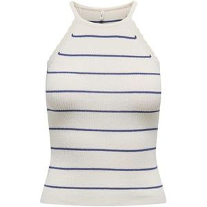 Onlgemma Sl Scallop Stripe O-Neck KNT, cloud dancer, M