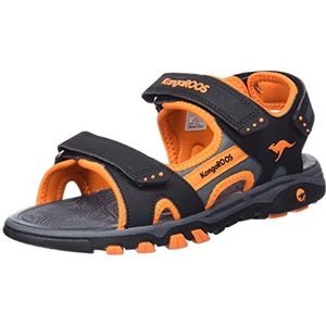 KangaROOS Unisex K-Celtic Stan sandalen, Jet Black Neon Oranje, 37 EU