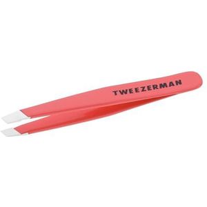 Tweezerman 58000-251-0 Pincet mini-versie met handvijlde afgeschuinde punt om wenkbrauwen te epileren, geranium