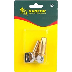 SANFOR Set kegel + spindel + korte moer voor snelkookpan, aanpasbaar aan Magefesa, vervanging voor snelkookpan, goud en zilver