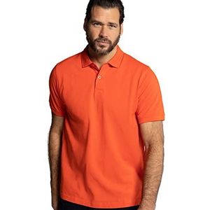 JP 1880 Poloshirt voor heren, bovendeel, knoopsluiting, hemdkraag, piqué polohemd, oranjerood, XL