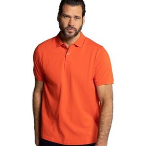 JP 1880 Poloshirt voor heren, bovendeel, knoopsluiting, hemdkraag, piqué polohemd, oranjerood, XXL