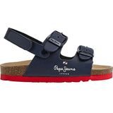 Pepe Jeansunisex voor kinderen. PBS90056 Anatomische sandalen Double Kansas navy (24), Plat, Klittenband, Casual, Marineblauw, kinderkleding