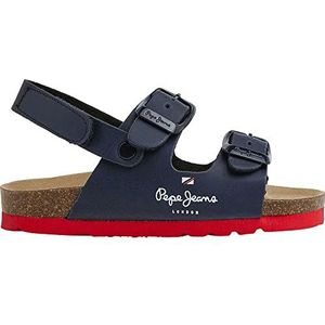 Pepe Jeansunisex voor kinderen. PBS90056 Anatomische sandalen Double Kansas navy (24), Plat, Klittenband, Casual, Marineblauw, kinderkleding