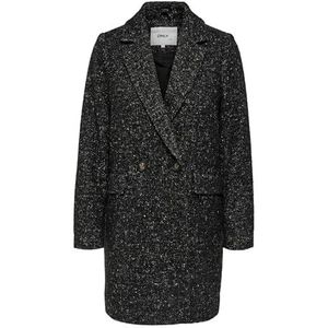 ONLY Women's ONLSELENA Minna Life Wool Coat SP CC OTW Jacket, Zwart/Detail:Salt/Pepper, XL