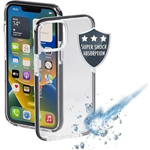 Hama Apple iPhone 14 beschermhoes (helder iPhone 14 hoesje, TPU schokbestendige bumper voor valbescherming, waterbestendig beschermhoes, flexibele telefoon bescherming, zwarte rand