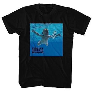 Nirvana T-shirt Nevermind Album Cover Band Logo Nieuw Officieel Heren Zwart Maat S