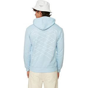 Trendyol Heren Blue Male Printed Sweatshirt, L