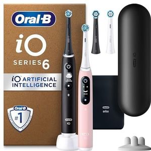 Oral-B - iO Series 6 Plus Edition - Elektrische Tandenborstel - Zwart/Roze - Duopack