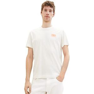 TOM TAILOR T-shirt 1036431 voor heren, 10332-gebroken wit, XL, 10332 - gebroken wit, XL