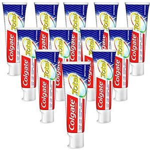 Colgate Tandpasta Total Plus Gezond Wit 12 x 75 ml - superieure bescherming voor tanden, tongen, wangen en tandvlees