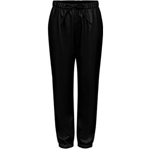 PIECES Pcnicole MW Pu Pants broek van kunstleer voor dames, Zwart, M